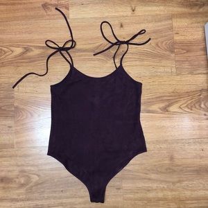 Me to We faux suede body suit